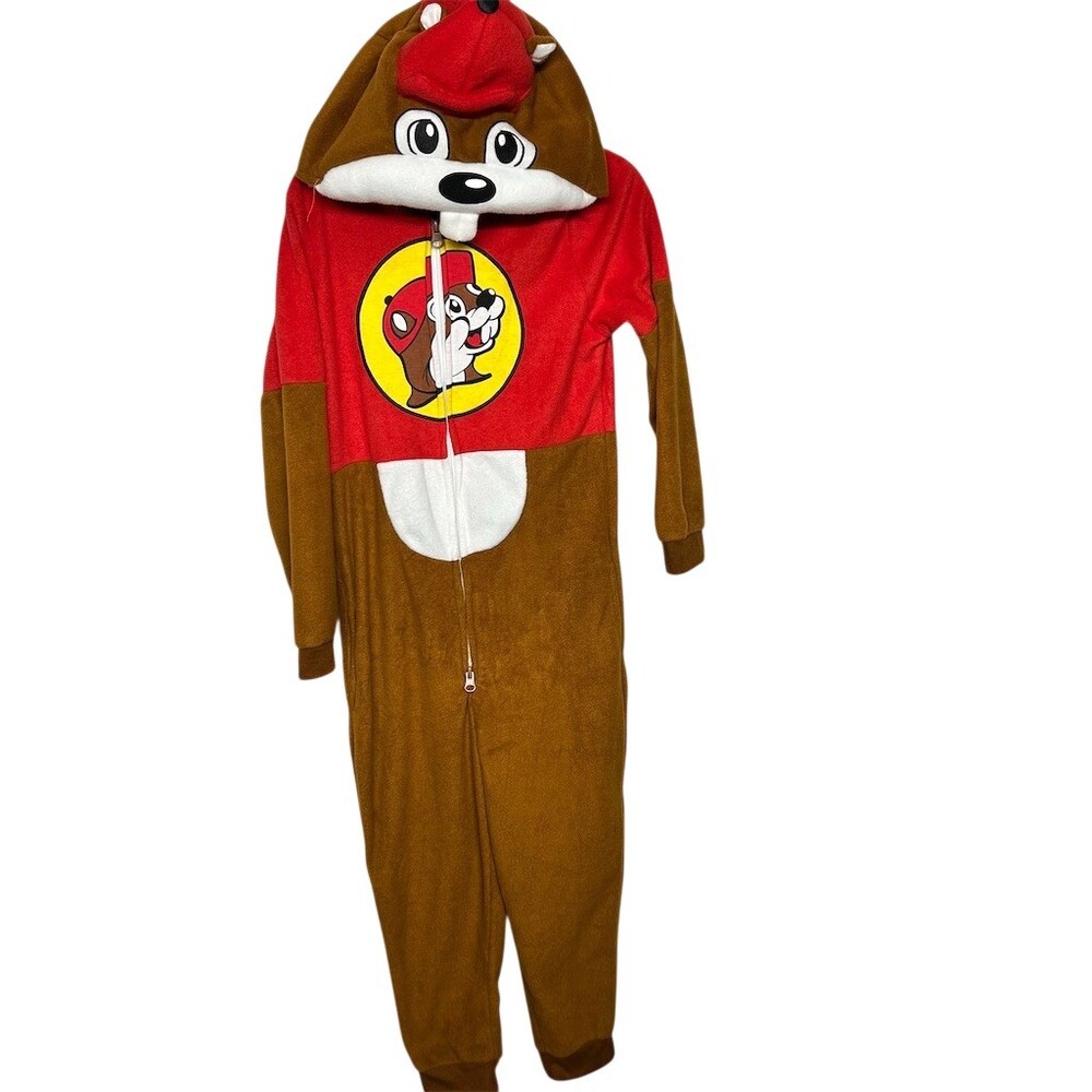 Buc-ee's Beaver Hooded Union Suit One Piece Pajamas Costume Youth XS